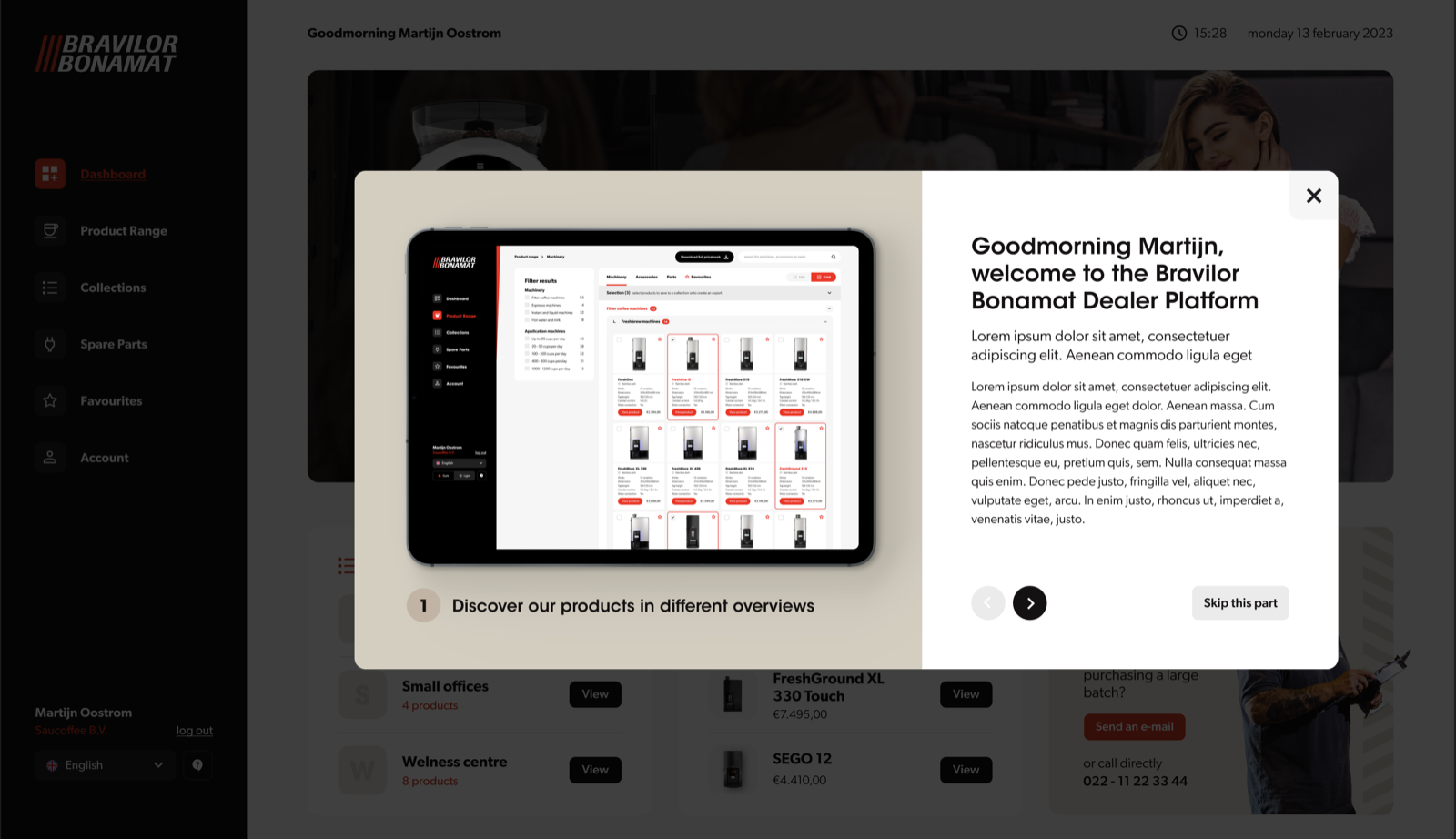 Bravilor Bonamat Dealer Platform